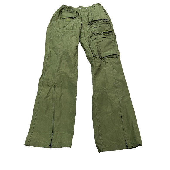 Andersson Bell Mens Multi Pocket Raw Edge Trouser Pants Army Green Cargo Size 46 - Picture 4 of 15